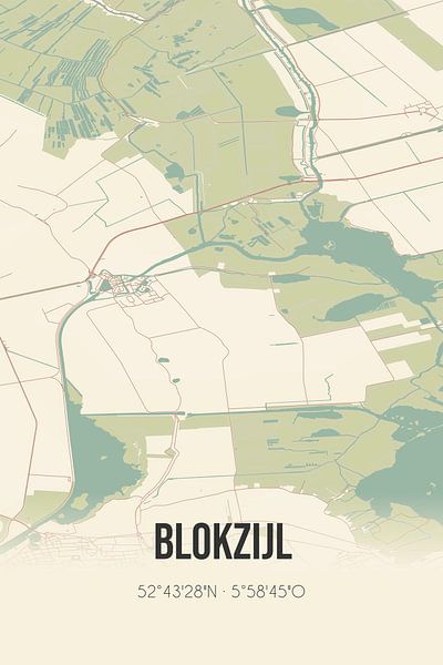 Carte ancienne de Blokzijl (Overijssel) par Affiches de lieux
