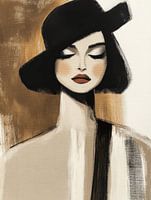 Modernes Porträt in Erdtönen