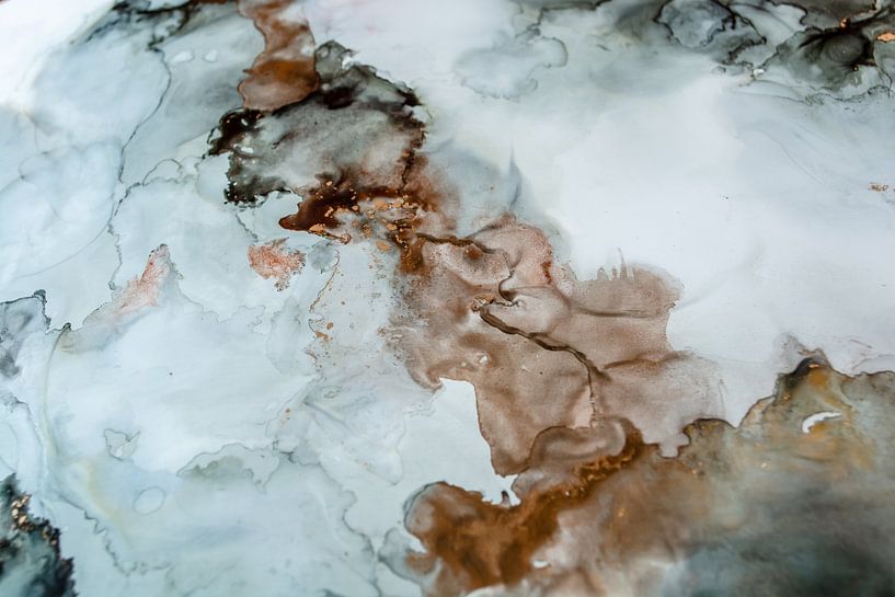 AlcoholInk Peinture, Fluid Painting, bronze, or, noir, blanc par GH Foto & Artdesign