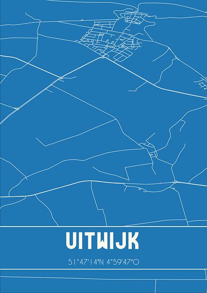 Plan d'ensemble | Carte | Uitwijk (Brabant septentrional) par Affiches de lieux