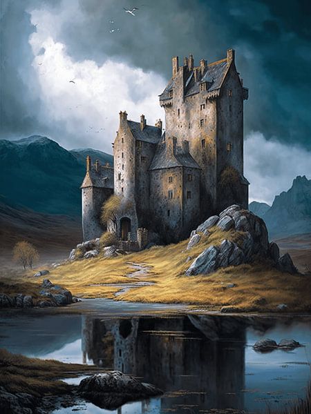 Ritterburg Schloss Felsen Wolken trutzig imposant mächtig von gm_designs