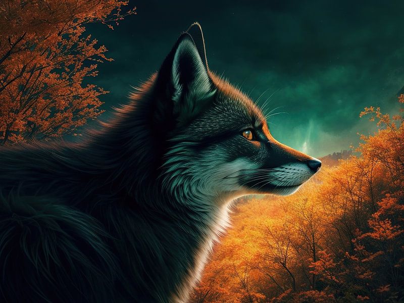 Fox portrait by Ed van der Reek