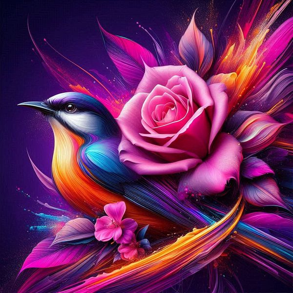 oiseau et fleur par Bernhard Karssies