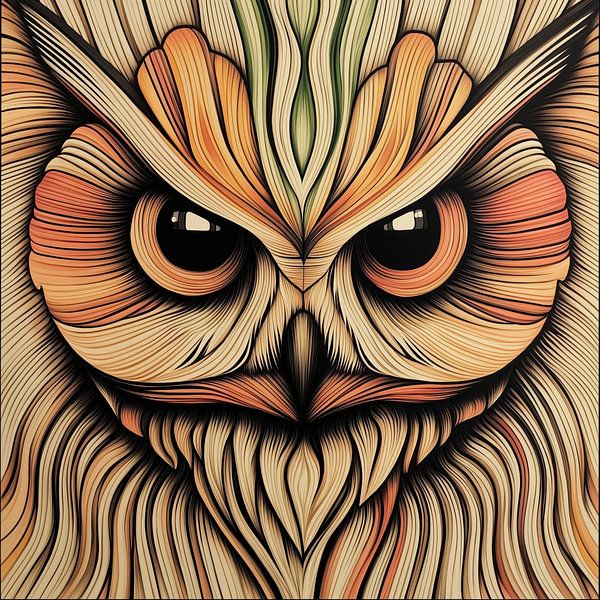 Eule abstrakt in Brauntönen von Imagine