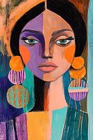 Modern abstract portrait of a woman