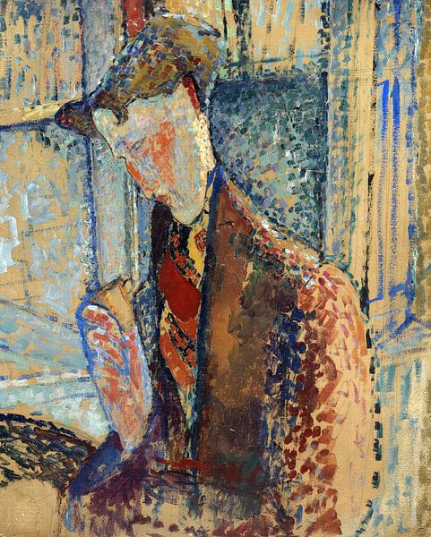 Amedeo Modigliani,Reverie,Study for the portrait of Frank Bur by finemasterpiece