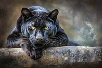 Panthère noire - Peinture animalière moderne