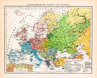 Europe, ethnographique. Carte d'époque vers 1900
