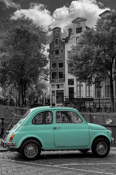 Voiture ancienne Fiat 500 à Amsterdam par Peter Bartelings