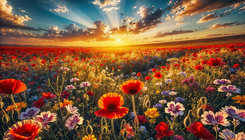 blumenfeld in der dämmerung von Armin Mumper