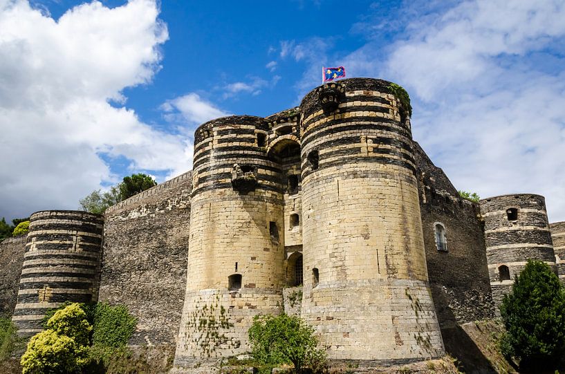 Festung Schloss Angers mit Burggraben in Angers an der Loire Frankreich von Dieter Walther