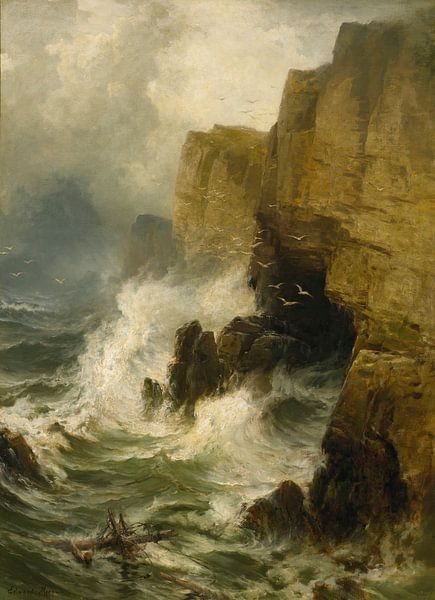 Klippen im Sturm, Edward Moran von Meisterhafte Meister