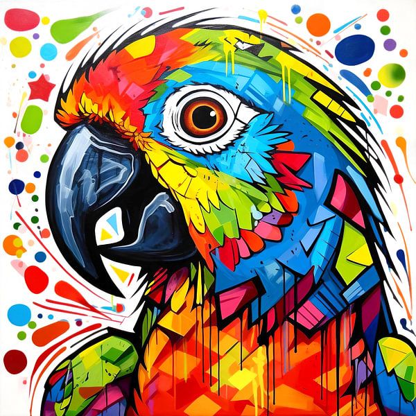 Colourful pop art parrot by ARTemberaubend
