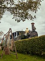 Steam train passes authentic Dutch garden