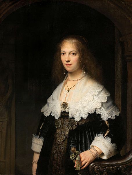 Portrait of a woman, possibly Maria Trip, Rembrandt by Diverse Meesters