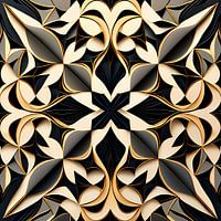 Motif géométrique noir et or