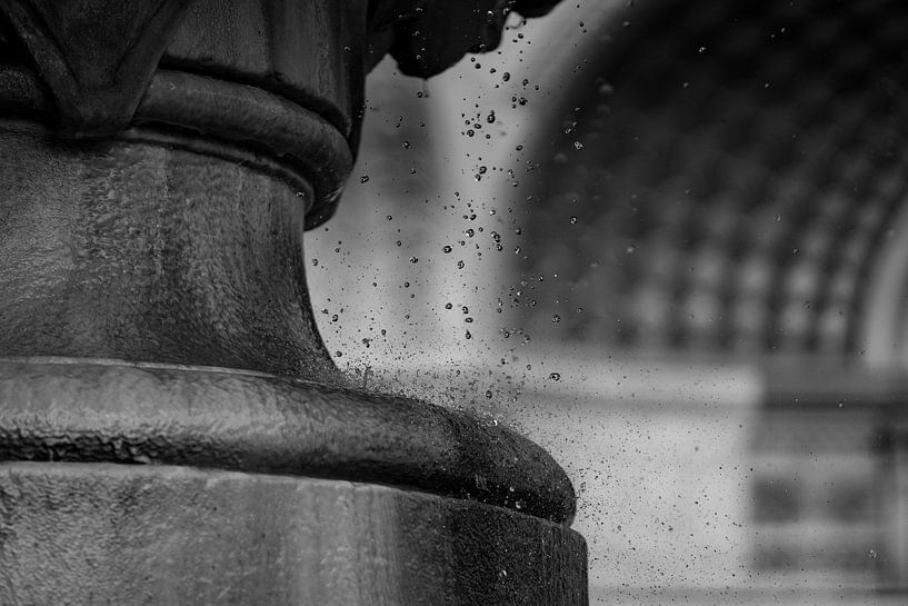 Coppedè Fountain Rome Water Drops BNW by Martijn Jebbink Photography