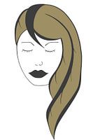 Femme avec les cheveux d'un côté