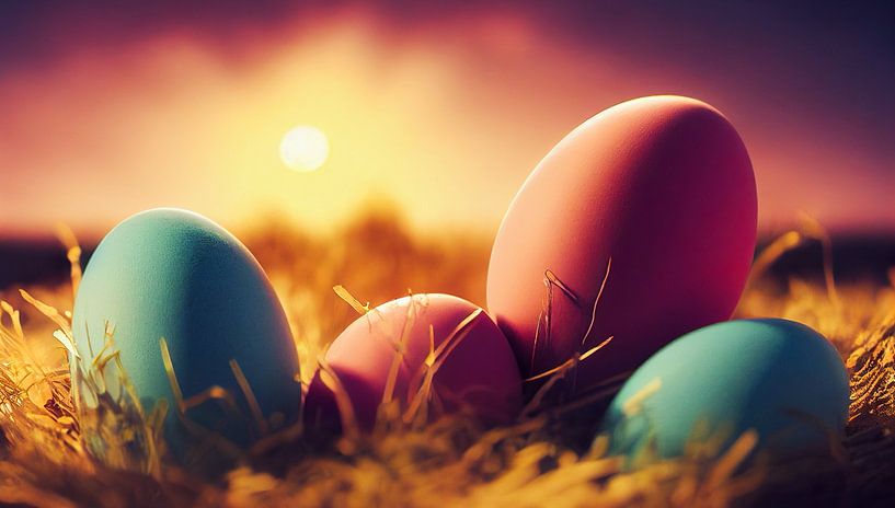 Ostereier im Sonnenuntergang von Animaflora PicsStock