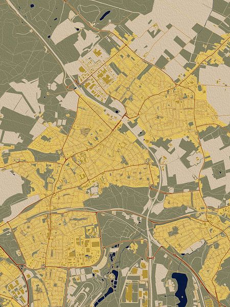Carte de Landgraaf dans le style de Gustav Klimt par Maporia