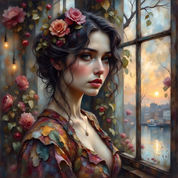 Retour dans le temps - La dame à la lumière chaude par Johannas Art Creations