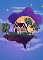 Flyng House Fantasy Illustration