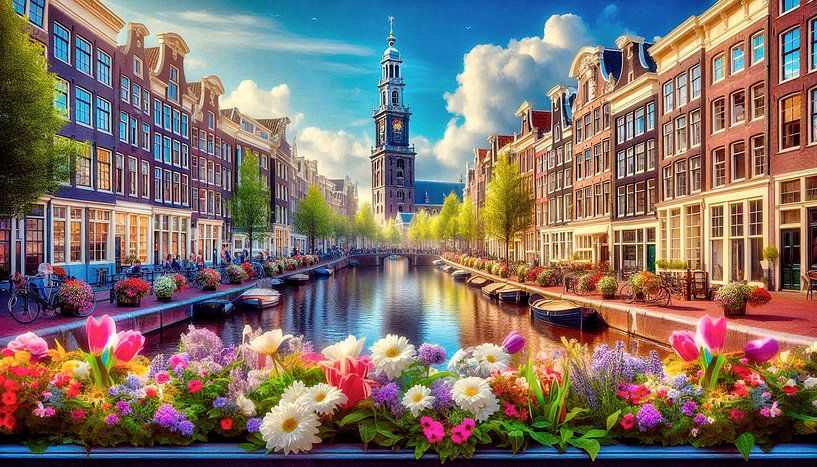 Bloemgracht Jordaan Westerkerk Amsterdam by Hendrik-Jan Kornelis