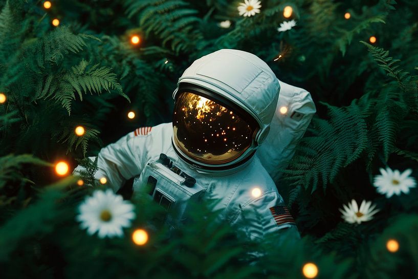 Astronaut in blooming nature - Magical by Poster Art Shop