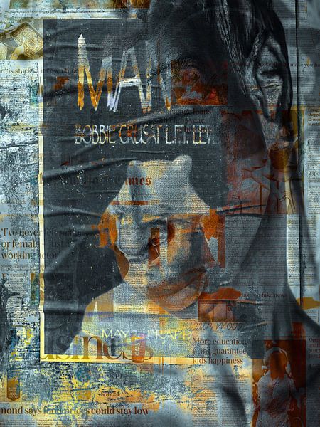 The grey face with orange lips by Gabi Hampe