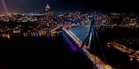 Looking down on Rotterdam's night skyline