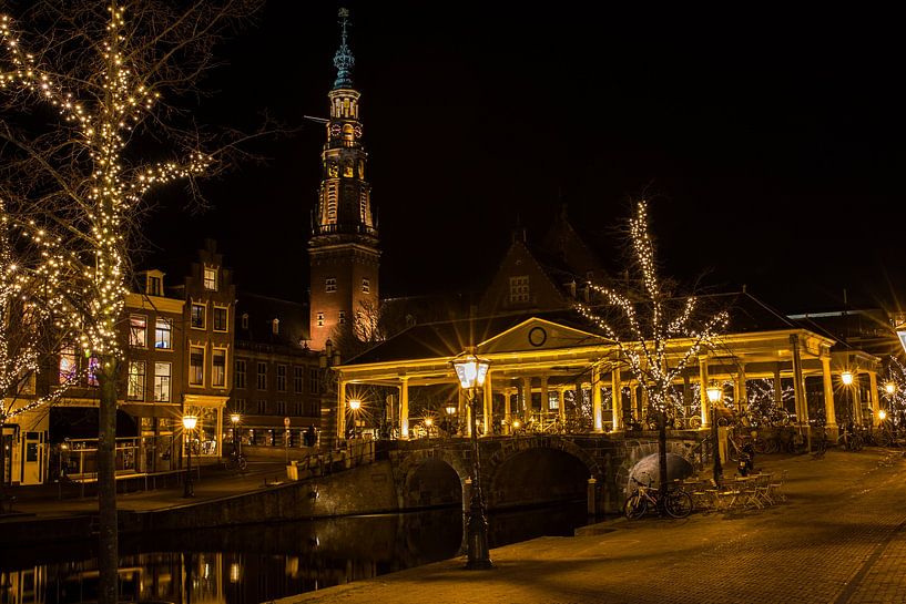 Koornbrug and City Hall Leiden by Jan-Willem van Rijs