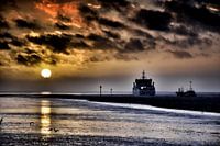 zonsondedrgang op wad