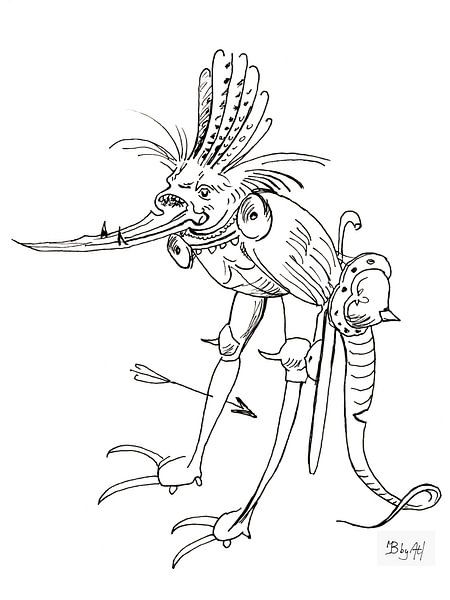 Hieronymus Bosch, dragon knight, monster by Annemarie ten Hacken