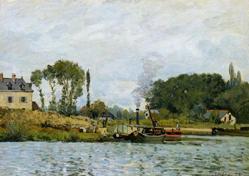 Alfred Sisley,Boote an der Schleuse von Bougival von finemasterpiece