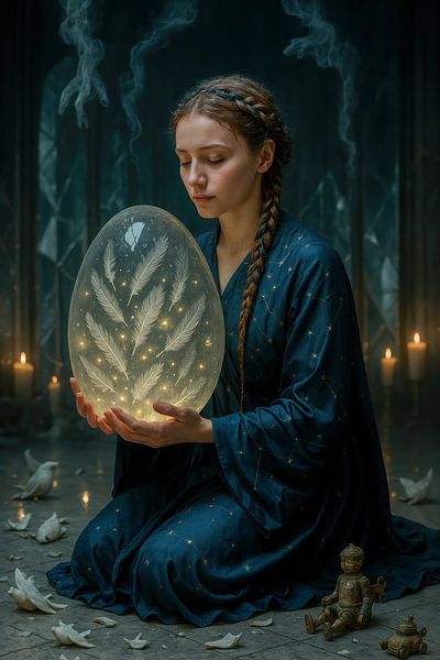 The egg of memories by Klaus Tesching - Art-AI