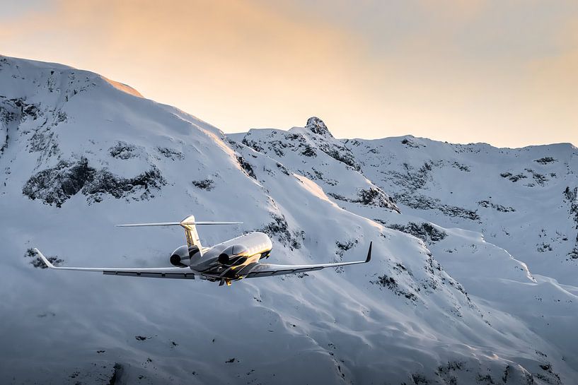 Private Guflstream 650 Take Off during Sunset by Dominik Kauer