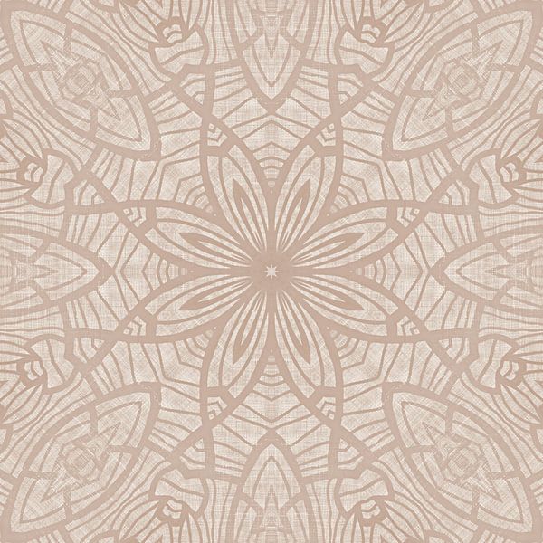 Mandala Textilkunst Creme Beige von Mad Dog Art