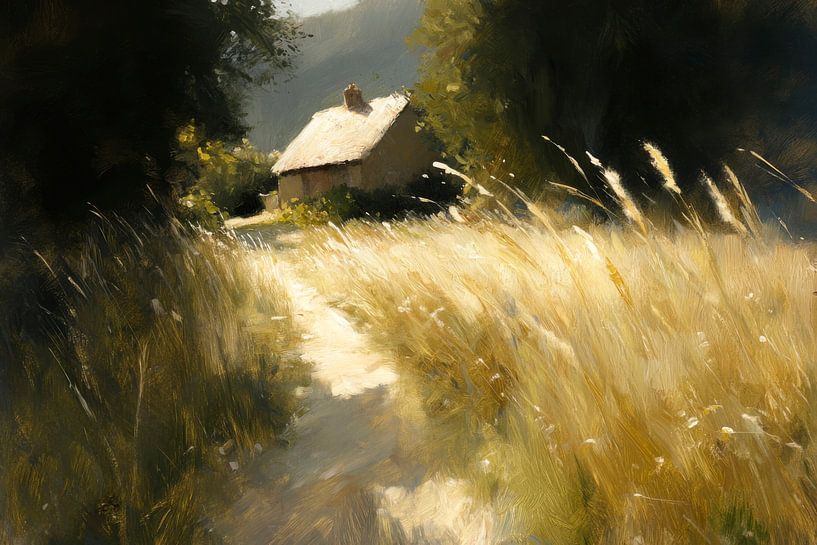 Campagne idyllique avec petite maison par Poster Art Shop