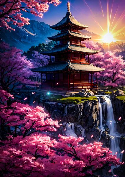 Shirne japonais avec fleurs de cerisier Sakura par Ruzerin