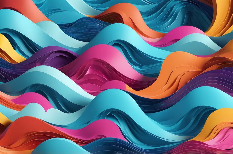 Colorful Abstract Ocean Waves Background by hisam colours