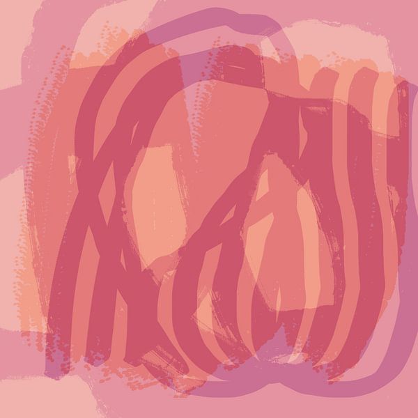 Traumland. Landschaft in Pastelltönen. Moderne abstrakte Kunst in Rosa und Lila von Dina Dankers