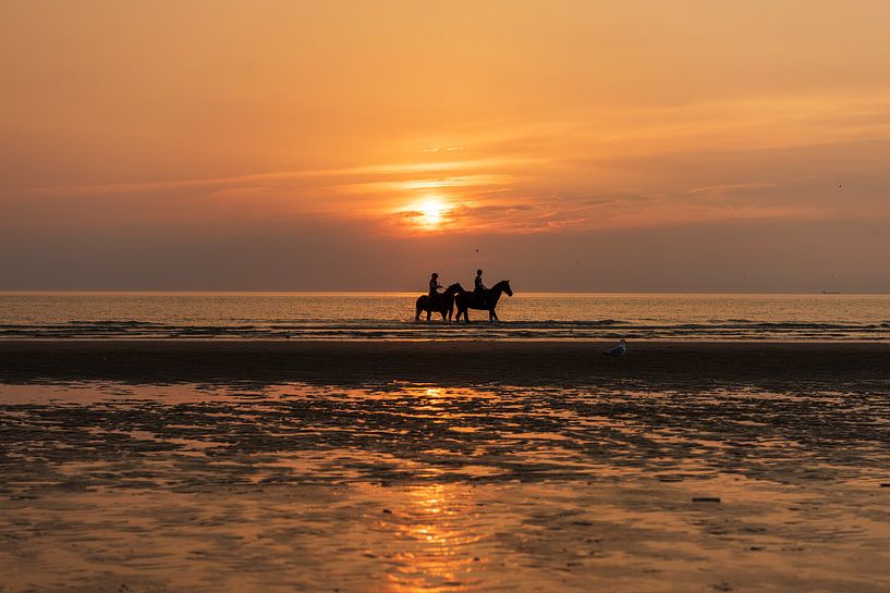 Horsemen in the late light by Rob Donders Beeldende kunst