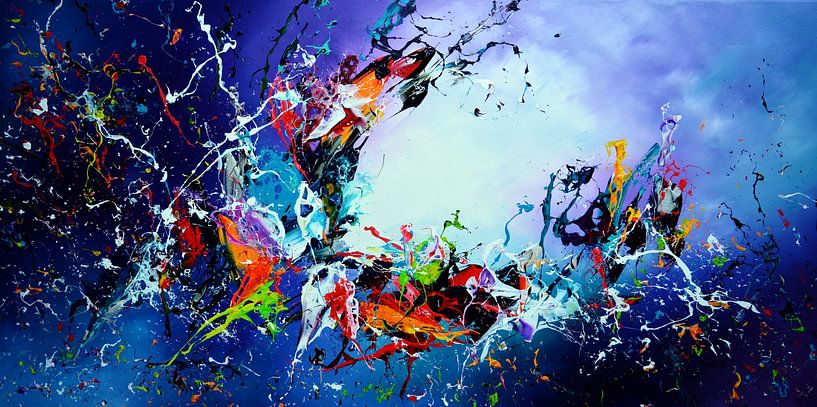 Galaxie bleue par Gena Theheartofart