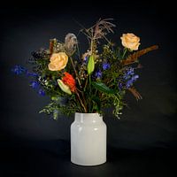 Flowers in white vase