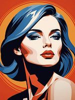 Pop Art Frau Porträt Abstrakte Geometrische Kunst