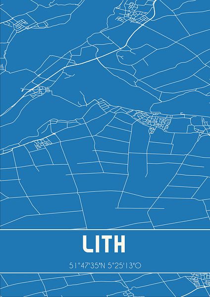 Blaupause | Karte | Lith (Nordbrabant) von Ortsdrucke