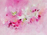 Murmures de fées - peinture abstraite avec impression de fleurs roses