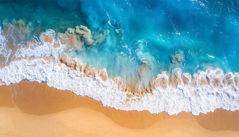 Luftbildhintergrund mit blauen Wellen von Mustafa Kurnaz