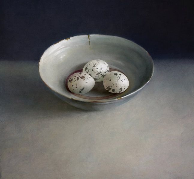 Stilleben mit Kiebitzeiern von annemiek art