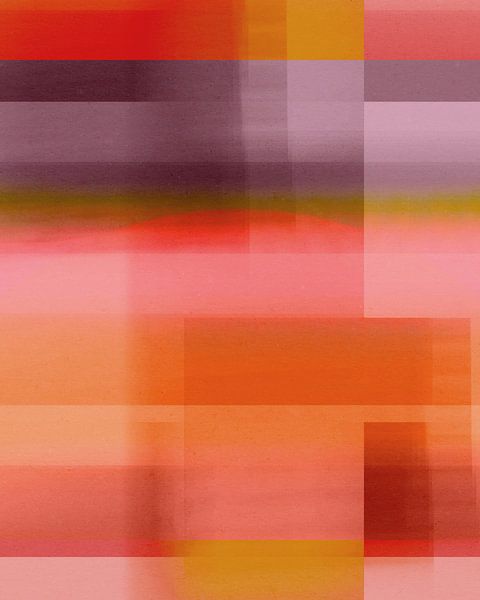 Abstrakt in neonfarbenen Erdtönen. Rosa, Terra, Grün, Lila von Dina Dankers